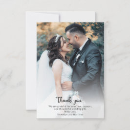 Cartão De Agradecimento Na moda Chic Elegant Noiva E Foto De Casamento De