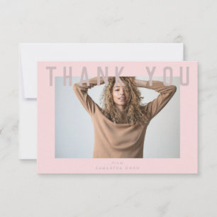 Cartão De Agradecimento na moda cor-de-rosa-chic smart formando