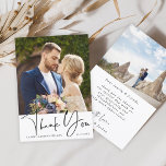 Cartão De Agradecimento Na moda Mão - Lettered Wedding 2 Foto<br><div class="desc">Cartões de agradecimentos moderno com uma Foto adicional e texto personalizado no verso. Você pode usar este cartão para um casamento,  chá de panela,  noivado,  aniversário ou qualquer evento especial. Para uma personalização mais avançada deste design,  clique no BOTÃO FERRAMENTA DESIGN AZUL acima.</div>