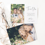 Cartão De Agradecimento Na moda Mão - Lettered Wedding 2 Foto<br><div class="desc">Cartões de agradecimentos simples e moderno de fotos de casamento com uma foto adicional no verso. Você pode usar este cartão para um casamento,  chá de panela,  noivado,  aniversário ou qualquer evento especial. Para uma personalização mais avançada deste design,  clique no BOTÃO FERRAMENTA DESIGN AZUL acima!</div>