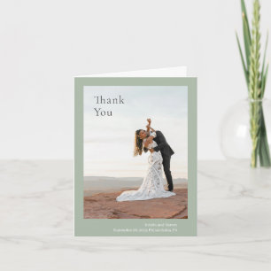 Cartão De Agradecimento Na moda Sage Green Modern Wedding