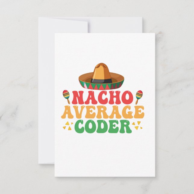 Cartão De Agradecimento Nacho Média Coder Engraçado Mexicano Cindo De Mayo (Frente)