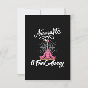 Cartão De Agradecimento Namaste 6 pés longe Flamingo Yoga Professores Soci