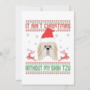 Cartão De Agradecimento Não é Natal sem meus amantes de cachorro Shih Tzu