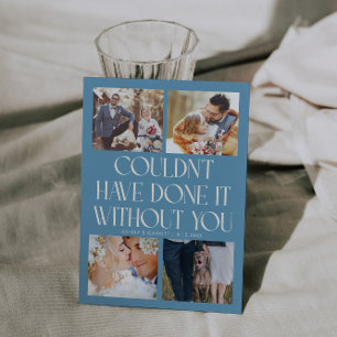Cartão De Agradecimento Não Sem Você Casamento 4-Foto Denim Azul