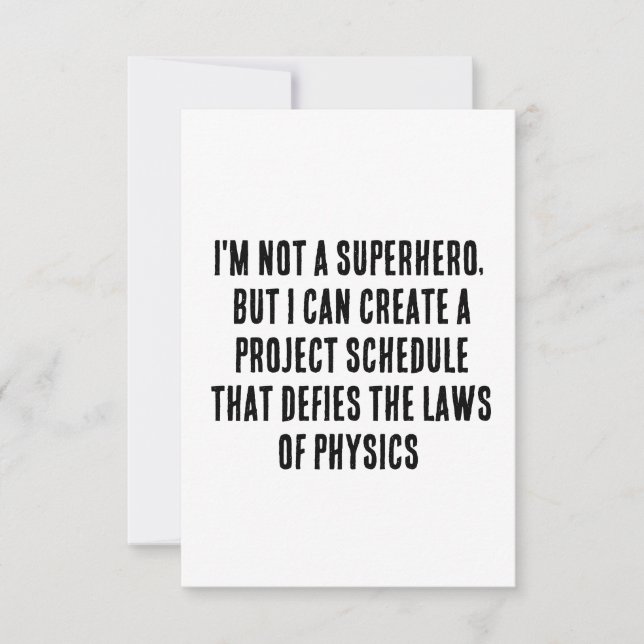 Cartão De Agradecimento Não sou um super-herói, mas posso criar um projeto (Frente)