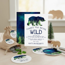 Cartão De Agradecimento Nascer Para Ser Chá de fraldas Selvagem