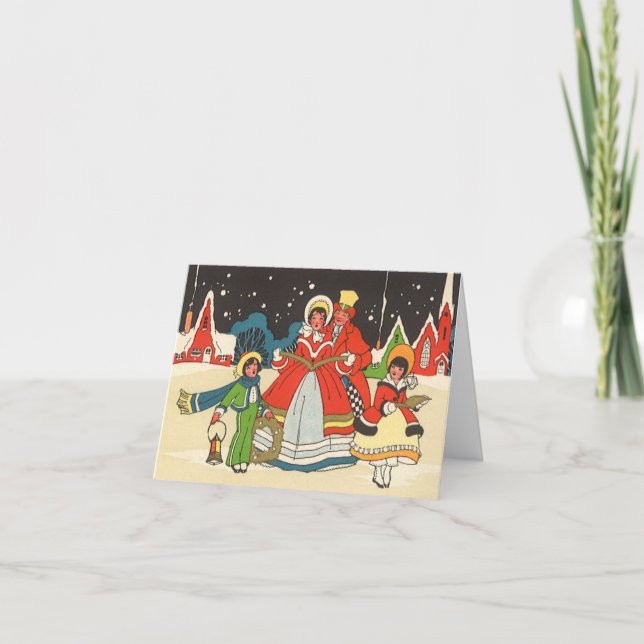 Cartão De Agradecimento Natais vintages Obrigado (Frente)