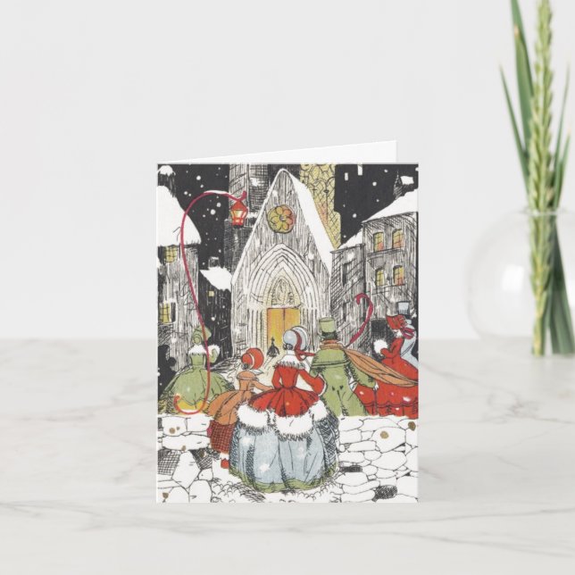 Cartão De Agradecimento Natais vintages Obrigado (Frente)