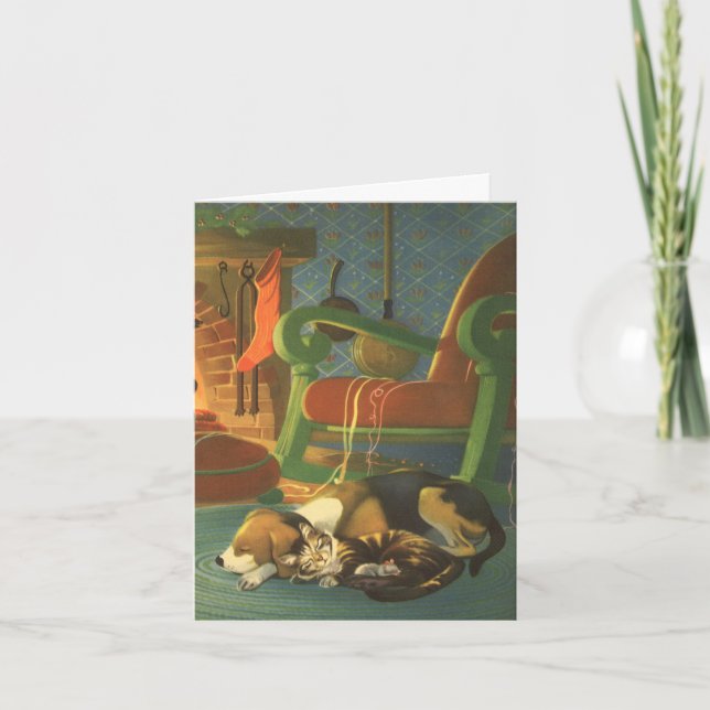 Cartão De Agradecimento Natais vintages Obrigado (Frente)