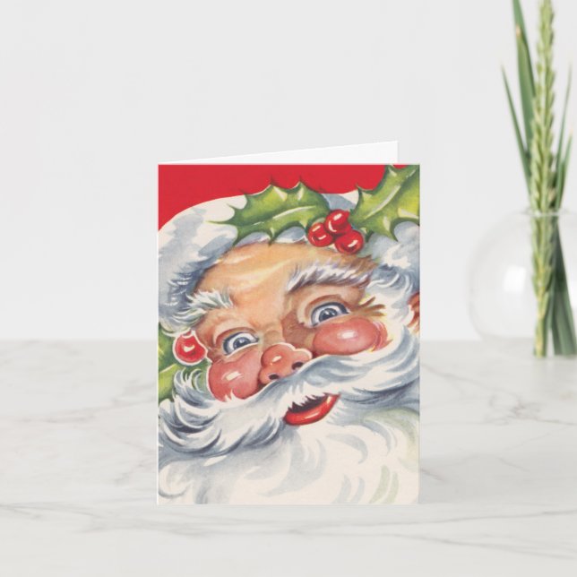 Cartão De Agradecimento Natais vintages Obrigado (Frente)