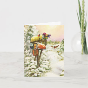 Cartão De Agradecimento Natais vintages Obrigado