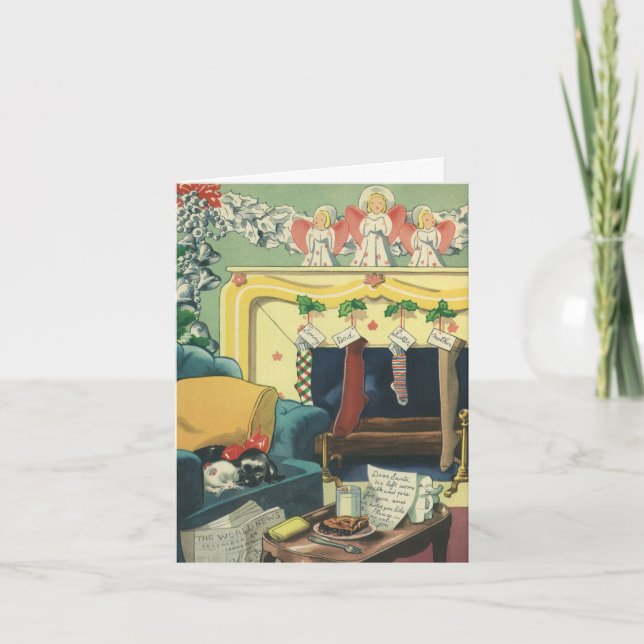 Cartão De Agradecimento Natais vintages Obrigado (Frente)