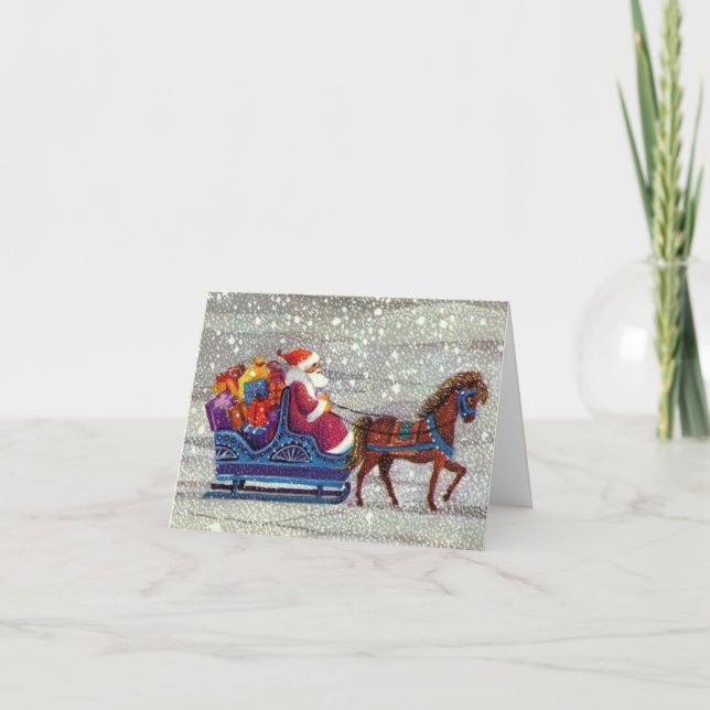 Cartão De Agradecimento Natais vintages Obrigado (Frente)