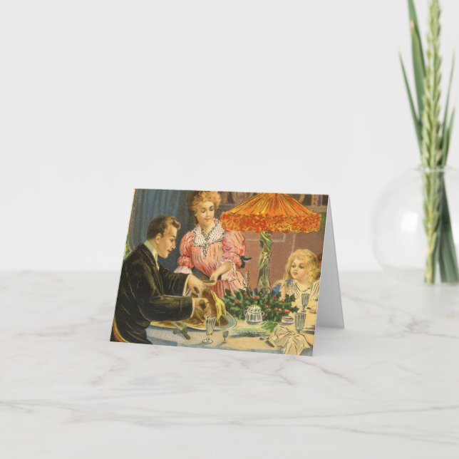 Cartão De Agradecimento Natais vintages Obrigado (Frente)