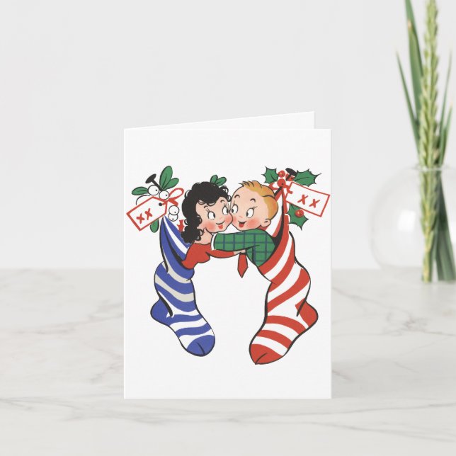 Cartão De Agradecimento Natais vintages Obrigado (Frente)