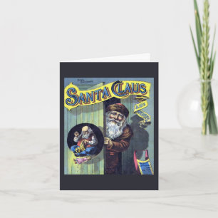 Cartão De Agradecimento Natal Antigo, Arte de Capa do Papai Noel Obrigado