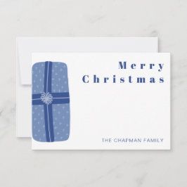 Cartão De Agradecimento Natal Azul Férias Família Obrigado