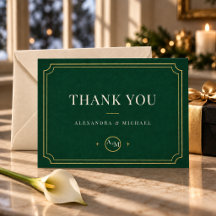 Natal Black Tie Esmeralda Verde & Dourado Monogram