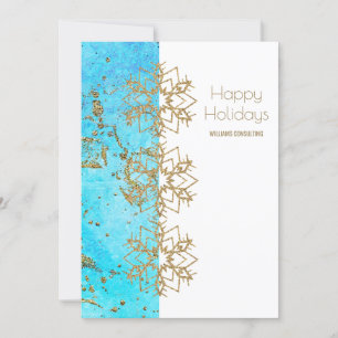 Cartão De Agradecimento Natal Companhia Cheer Gold e Aquarela
