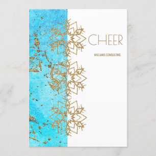 Cartão De Agradecimento Natal Companhia Cheer Gold e Aquarela