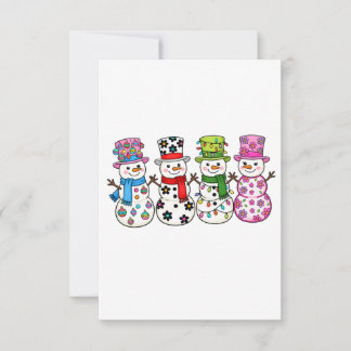 Cartão De Agradecimento Natal de Boneco de Neve Elegante