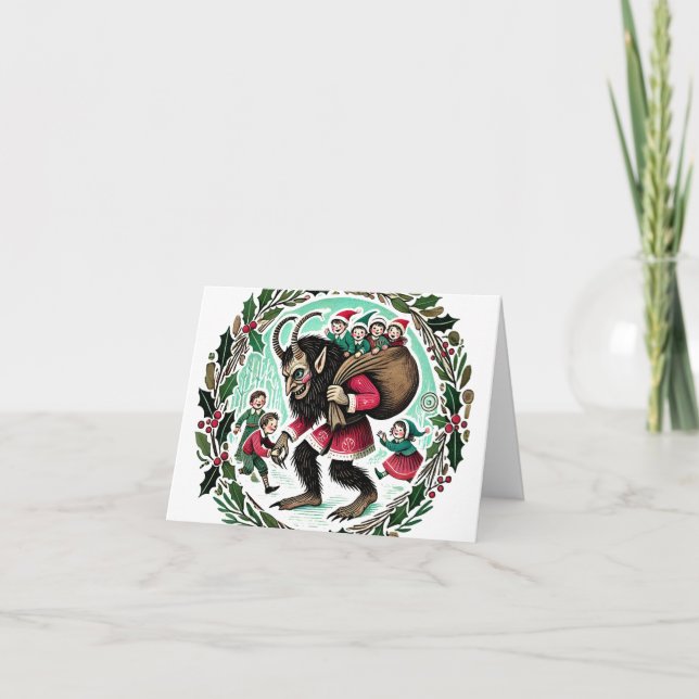 Cartão De Agradecimento Natal do Krampus (Frente)