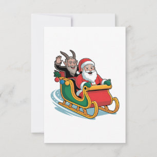 Cartão De Agradecimento Natal e Krampus Malvado Escuro Natal Terror Xmas 