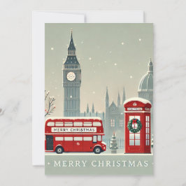 Cartão De Agradecimento Natal em Londres | Big Ben e Londres Festivo