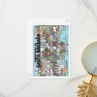 Cartão De Agradecimento Natal em Papais noeis Barbara