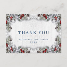 Natal Holly Berry Rustic Corporate Holiday