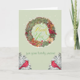 Cartão De Agradecimento Natal Ilustrado Obrigado saudação