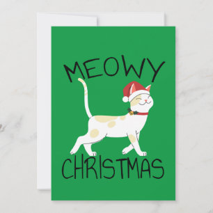 Cartão De Agradecimento Natal Meowy - Natal Divertido