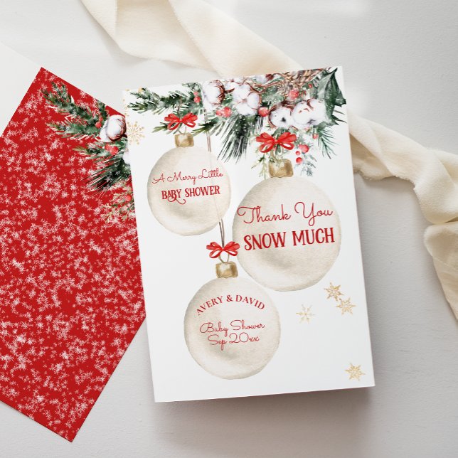 Cartão De Agradecimento Natal Moderno feliz Chá de fraldas (Criador carregado)