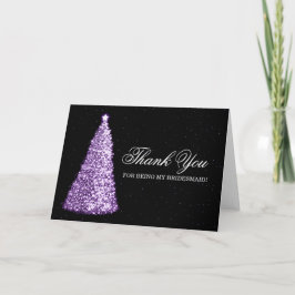 Cartão De Agradecimento Natal Obrigado Bridesmaid Purple