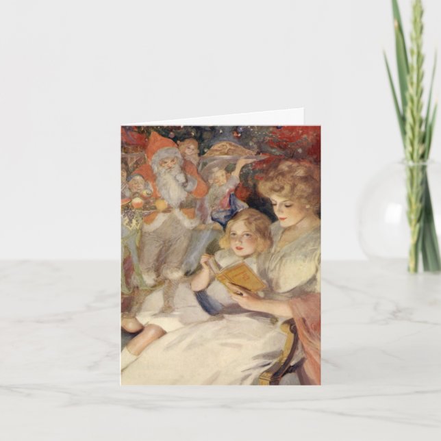 Cartão De Agradecimento Natal Vintage Obrigado (Frente)