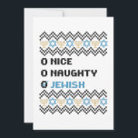 Cartão De Agradecimento Naughty Nice Jewish Santa Christmas Ugly Sweater<br><div class="desc">chanukah, menorah, hanukkah, dreidel, jewish, judaism, holiday, religion, christmas, </div>