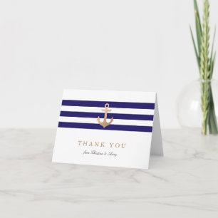 Cartão De Agradecimento Nautical Navy Thank You Cards