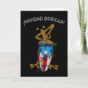 Cartão De Agradecimento Navidad Boricua Xmas Conga Coqui Taino
