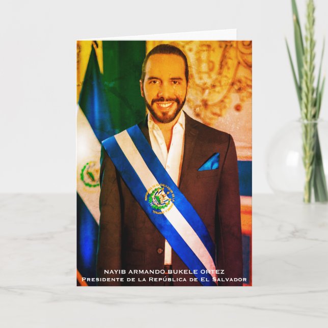 Cartão De Agradecimento Nayib Bukele, Presidente de El Salvadore (Frente)
