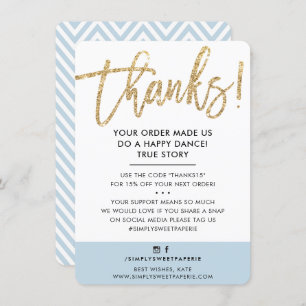 Cartão De Agradecimento NEGÓCIO OBRIGADO A VOCÊ, ovo de pato brilhante