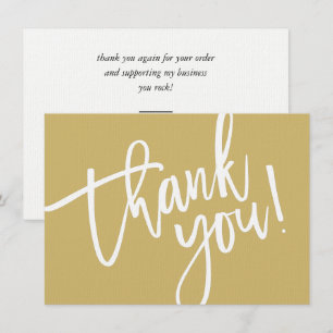 Cartão De Agradecimento NEGÓCIO OBRIGADO O script moderno insere ouro pur
