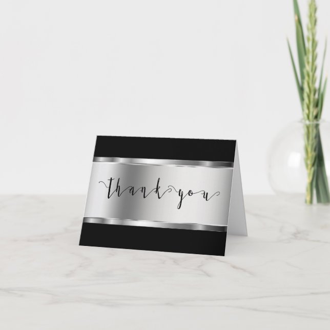 Cartão De Agradecimento Negócios corporativos elegantes Obrigado (Frente)