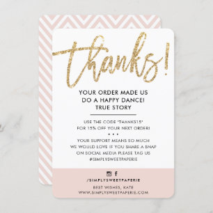 Cartão De Agradecimento NEGÓCIOS OBRIGADO VOCÊ A brilha do ouro moderna co