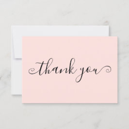 Cartão De Agradecimento Negócios Personalizados Simples e Simples, Rosa,