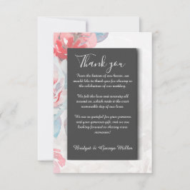 Cartão De Agradecimento negras onyx Casamento de flor silvestre Floral