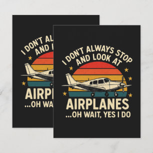 Cartão De Agradecimento Nem Sempre Eu Paro E Olho Aviões
