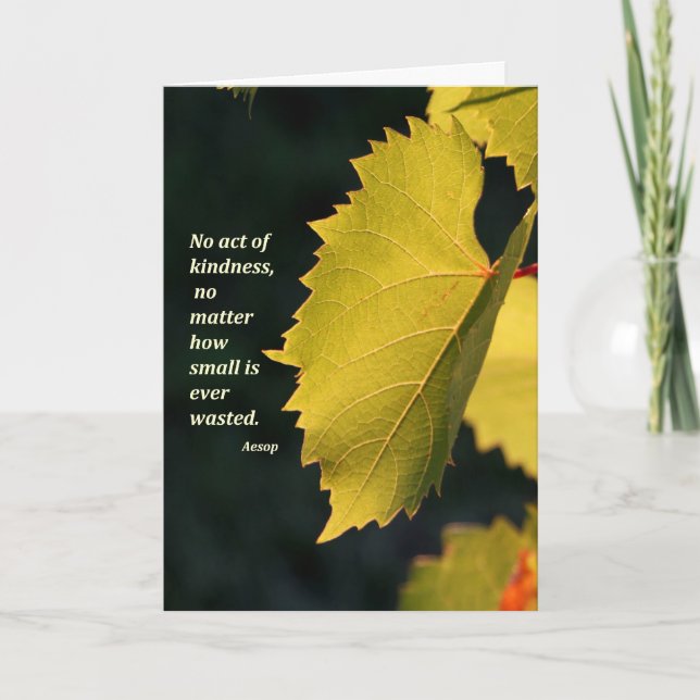 Cartão De Agradecimento Nenhum ato da bondade é desperdiçado nunca (Frente)