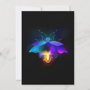 Cartão De Agradecimento Neon Firefly a preto