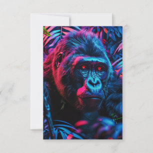 Cartão De Agradecimento Neon Gorilla